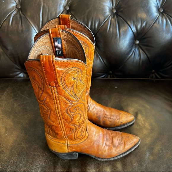 Dan Post Women’s Cowboy Boots Cognac size 6.5 - Picture 1 of 11